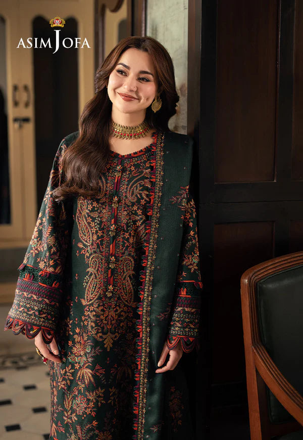 Asim Jofa, unstitched 3 piece Dhanak sequence embroidered suit - VL1248