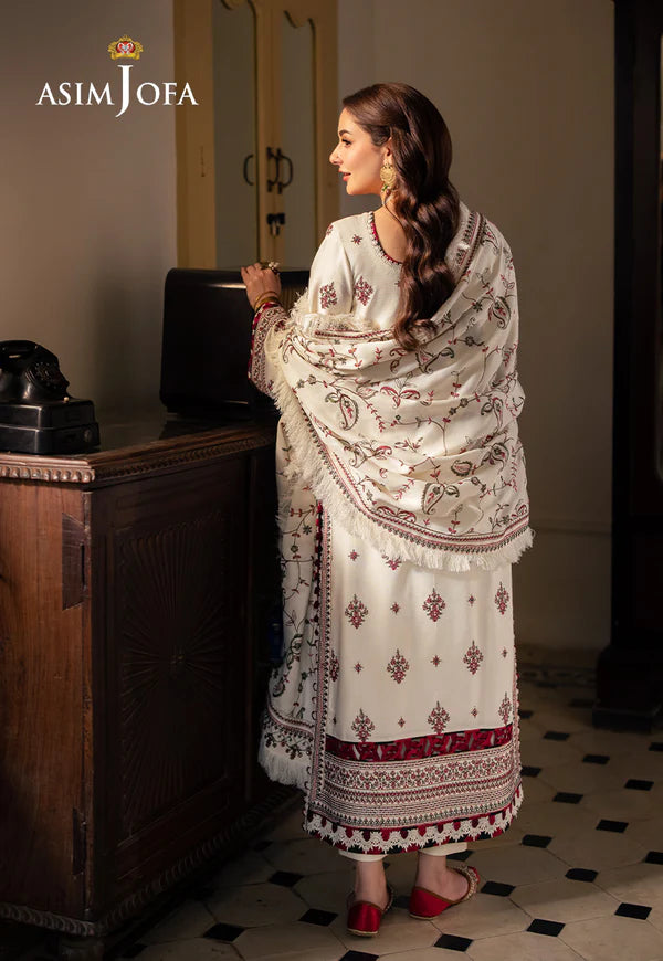 Asim Jofa - Winter 3PC Dhanak Embroidered Suit - VL1103