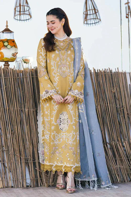 Asim Jofa - 3PC Dhanak Chickenkari Embroidered Suit - VL1138