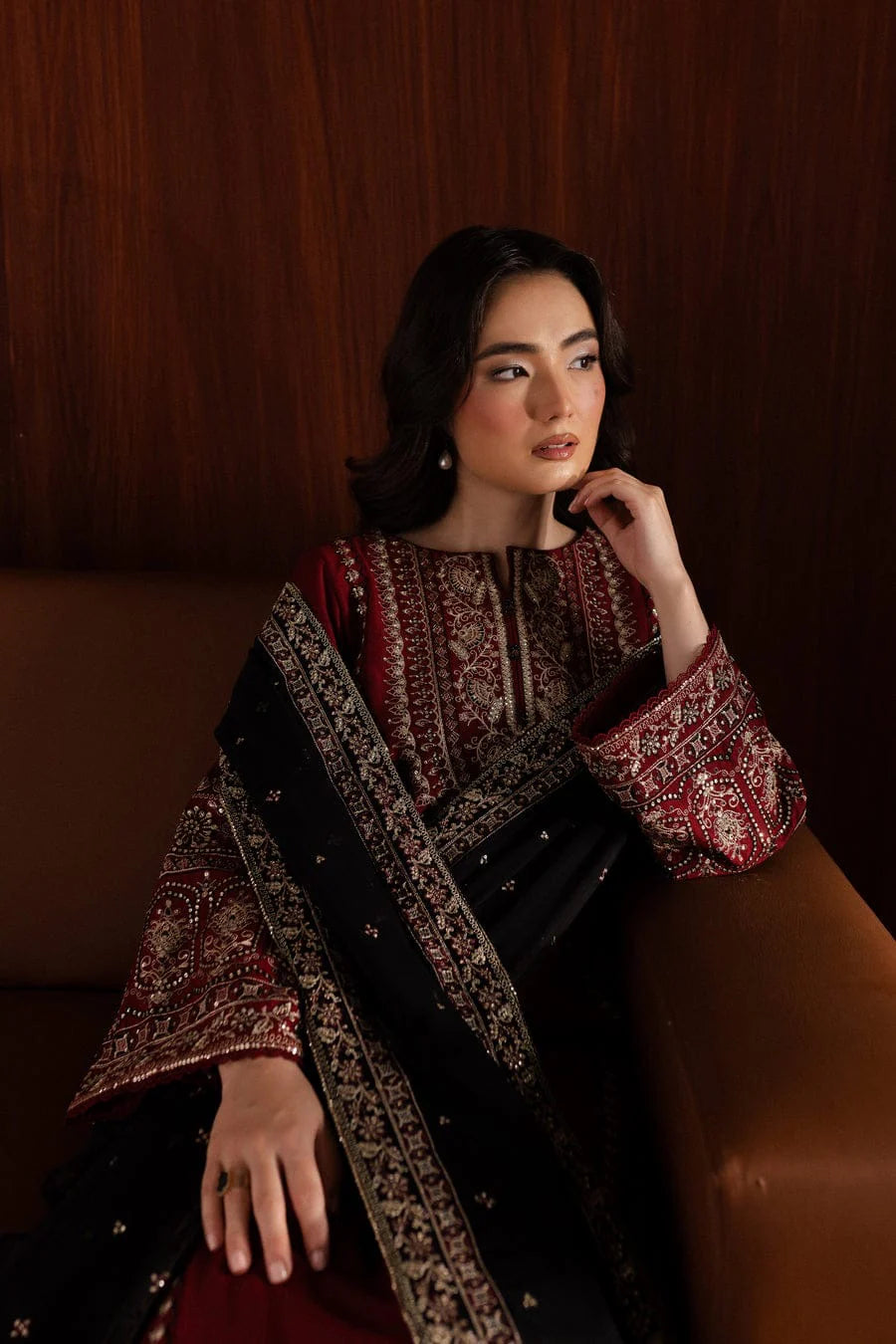Bareeze Unstitched 3pcs Embroidered Dhanak Suit with Heavy Embroidered Shawl - VL1153