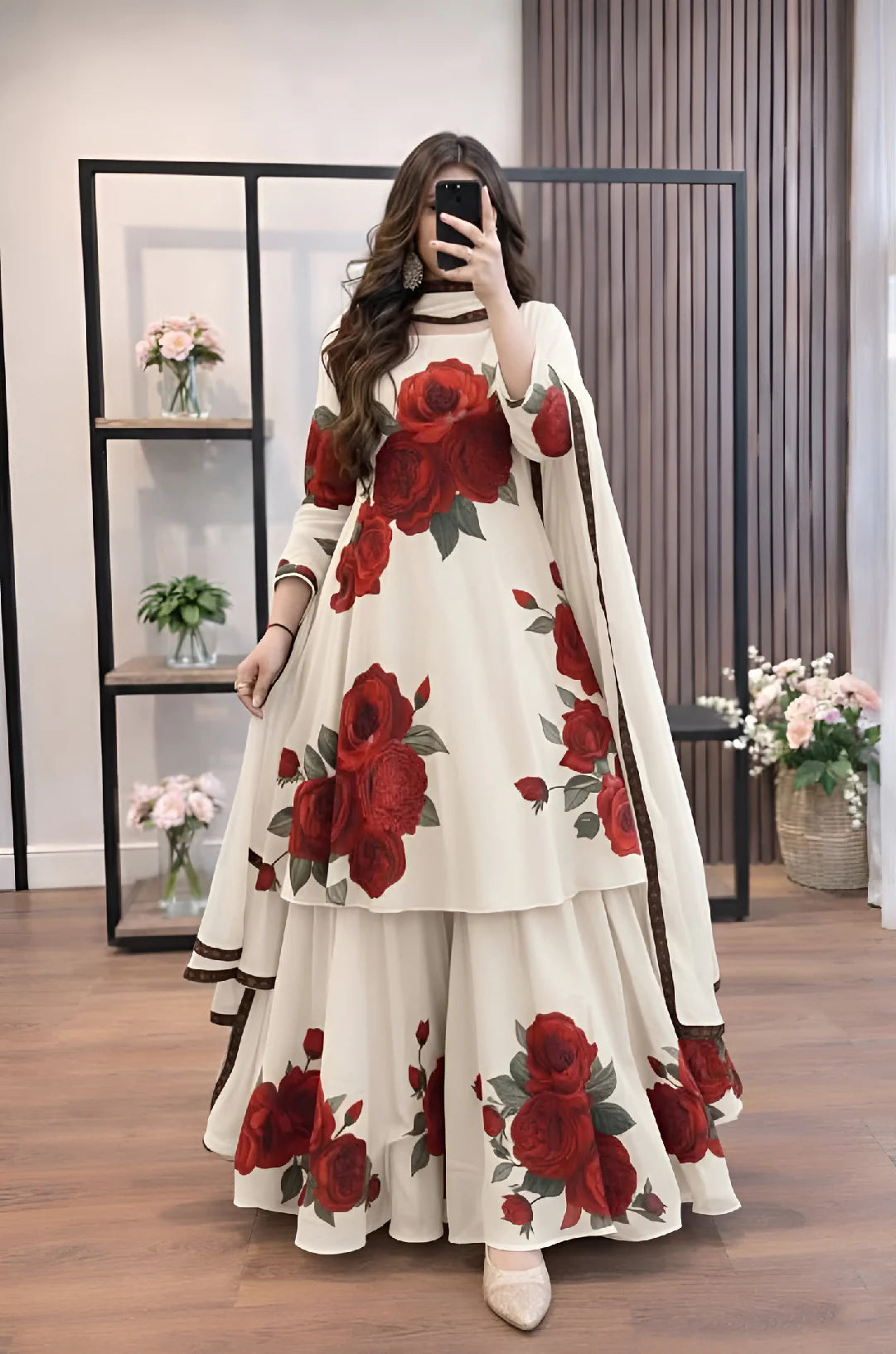 Veezal - 3 piece Lawn silk frock style Printed suit - VL1469