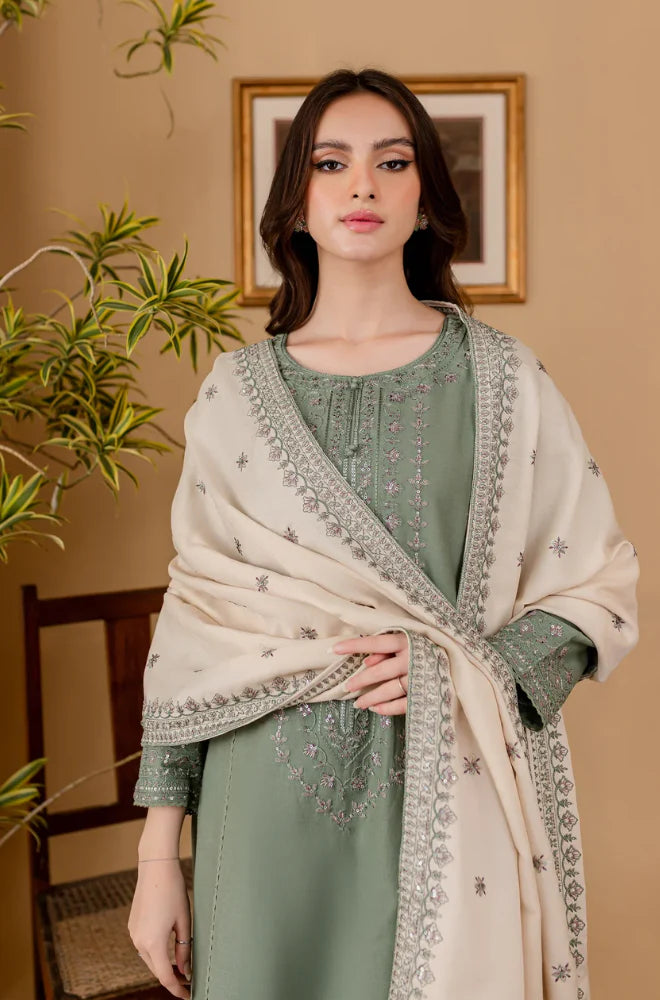 Sapphire - Winter 3PC Dhanak Embroidered Suit - VL1111