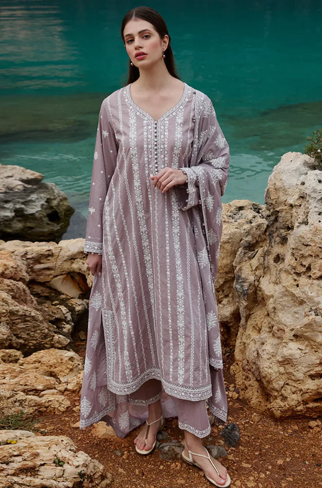 Zara Shahjahan - Winter 3PC Dhanak Embroidered Suit - VL1196