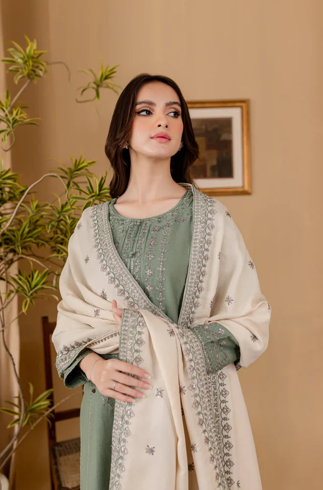 Sapphire - Winter 3PC Dhanak Embroidered Suit - VL1111
