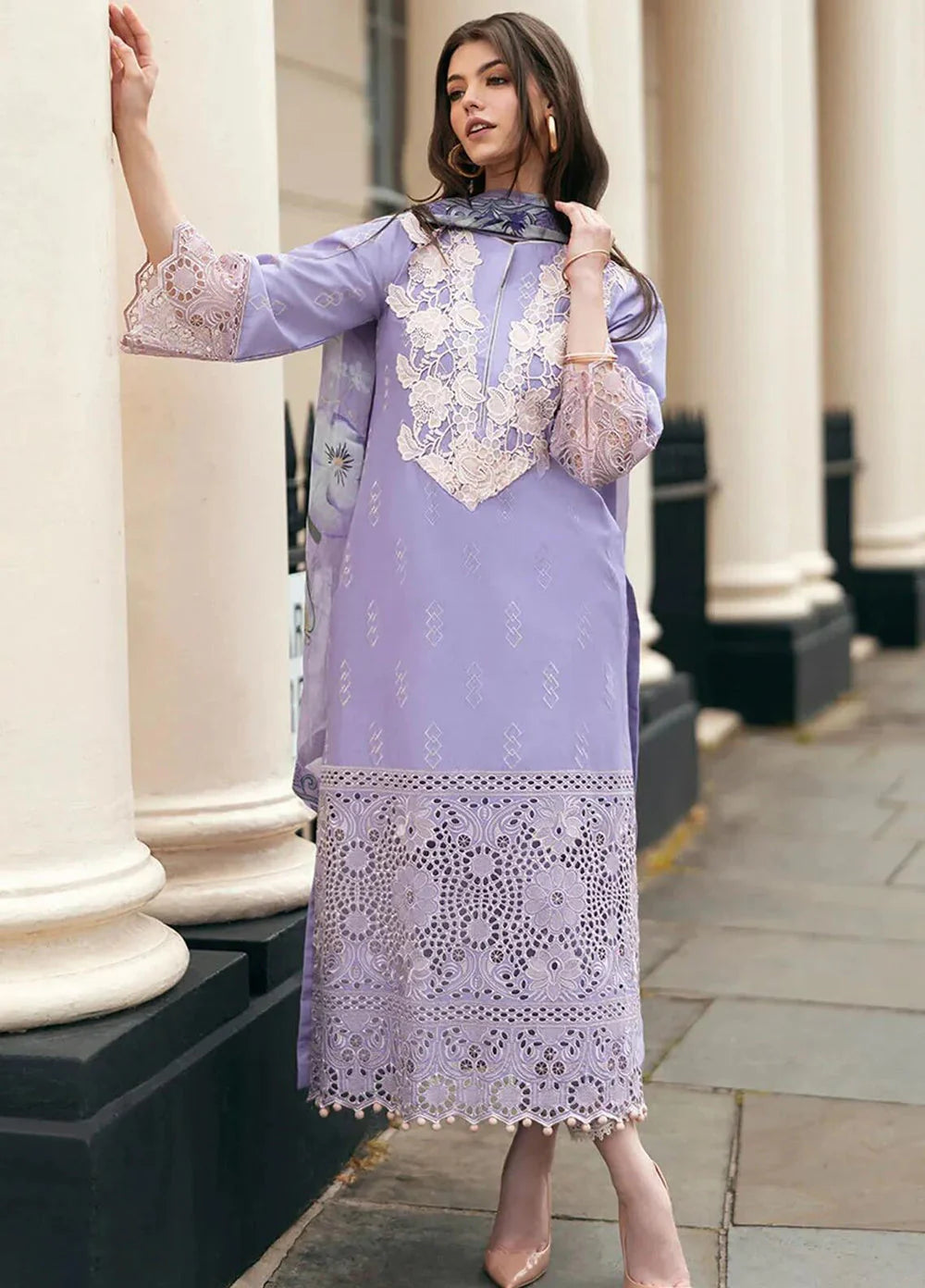 MUSHAQ Winter 3PC Chickan Kari Embroidered Dhanak Suit - VL1124