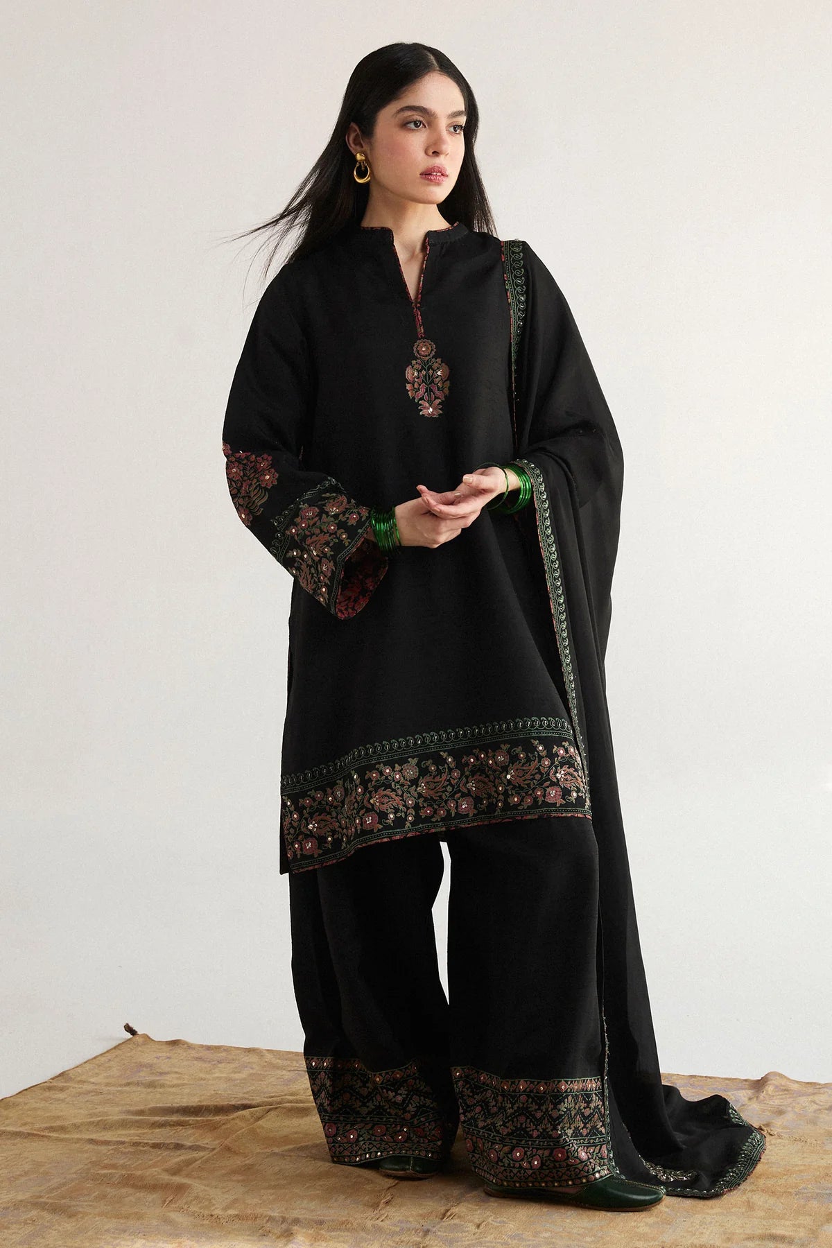 Lawn Unstitched 3 Piece Embroidered Dress - VL1033