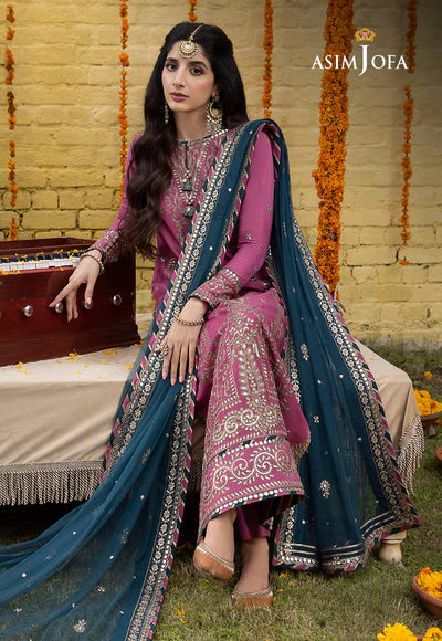 Asim Jofa, unstitched 3 piece embroidered Lawn summer suit. VL721