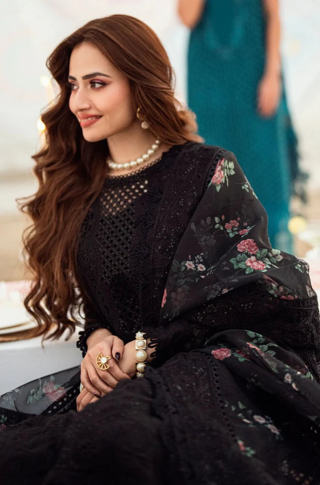 Nureh - 3PC Lawn ChickenKari Embroidered with Sequence work Suit - VL931
