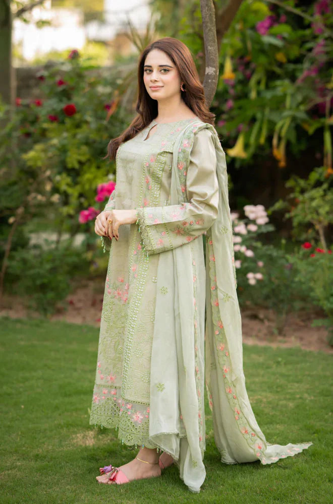 Bareeze 3PC Lawn Embroidered Suit - VL1039