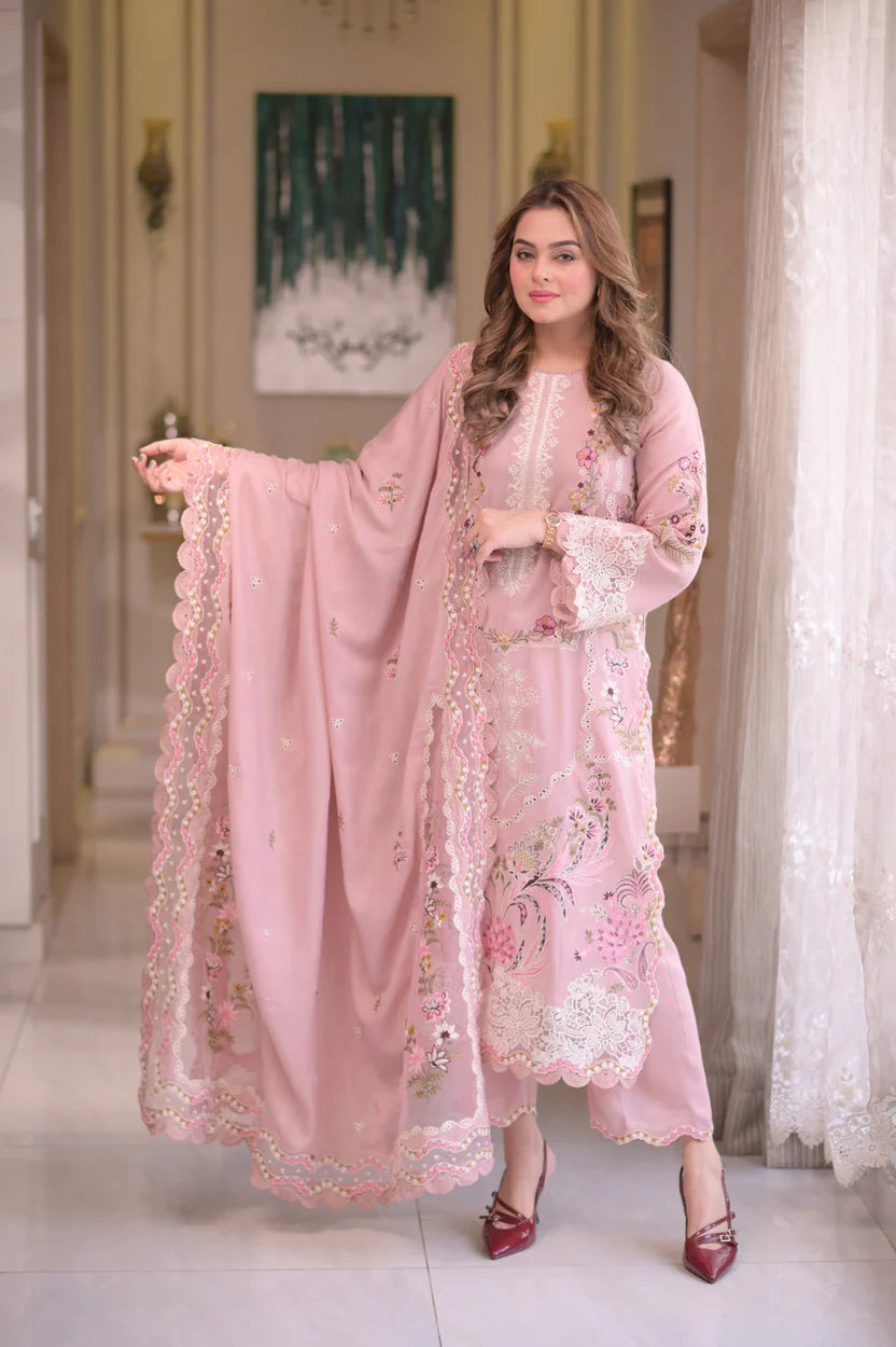 ANEELA’S - Unstitched Luxury Lawn Heavy Embroidered 3PC Suit - VL1326