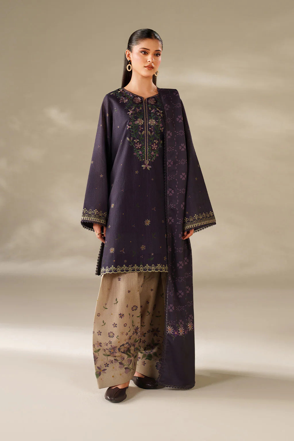 Iznik - UNSTITCHED 3PC karandi EMBROIDERED SUIT - VL1251