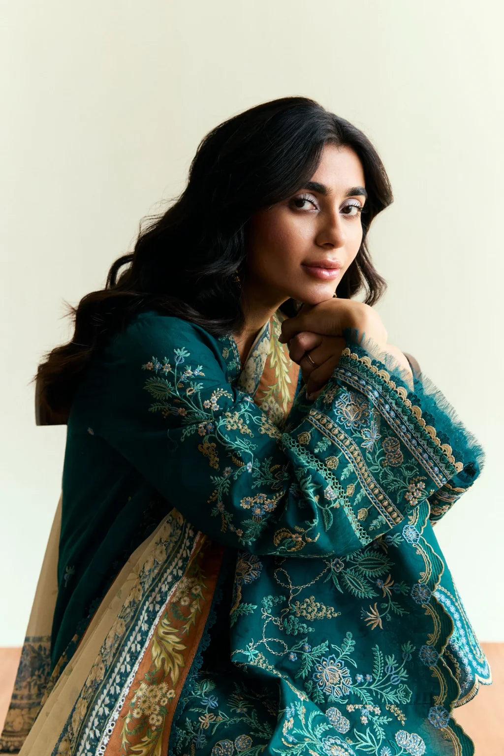 ZaraShahJahan, unstitched 3 piece embroidered winter suit - VL1197