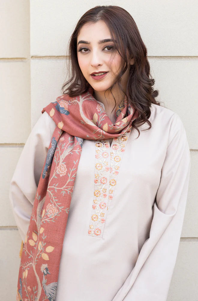 Asling - Winter 3PC Dhanak Embroidered Suit - VL1107