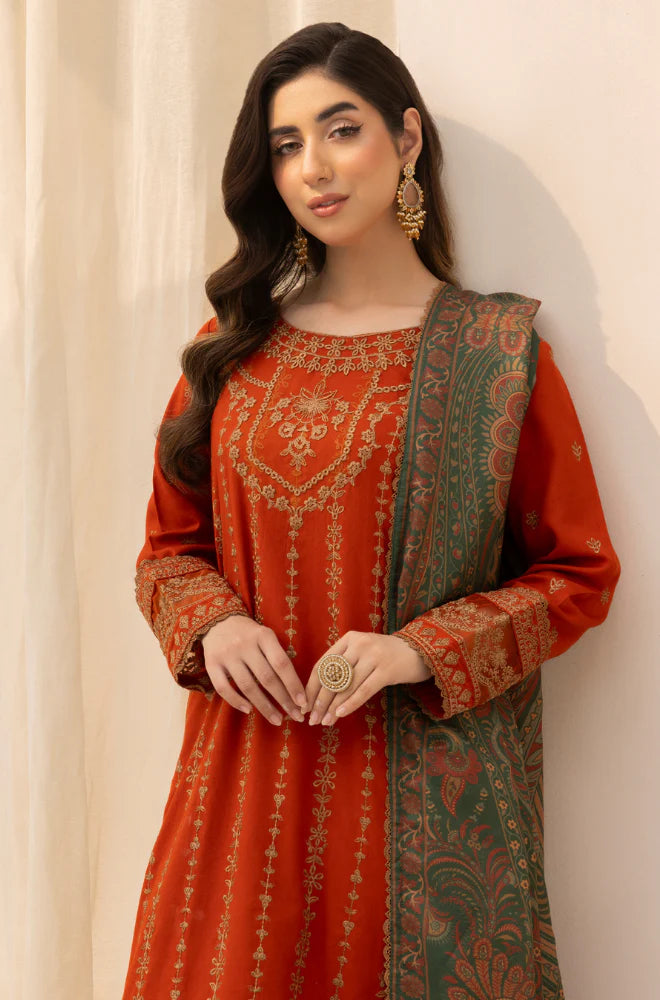 Mohagni - Winter 3PC Dhanak Embroidered Suit - VL1133