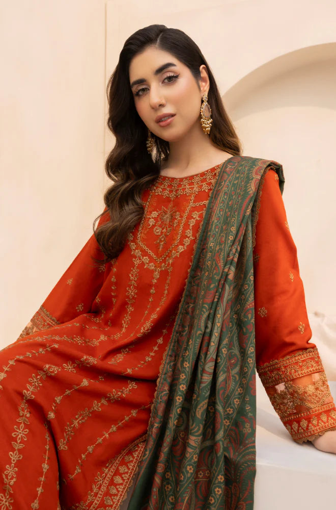Mohagni - Winter 3PC Dhanak Embroidered Suit - VL1133