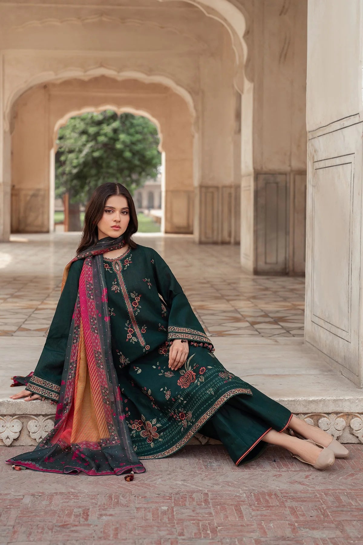 Jazmin 3pcs Unstitched Embroidered Dhanak Suite- VL1121