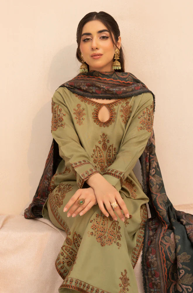 Mohagni - 3PC Dhanak Embroidered Suit - VL1152