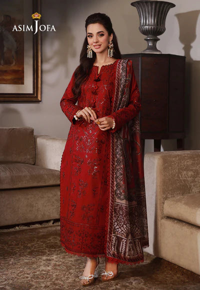 Asim Jofa, unstitched 3 piece embroidered Lawn summer suit VL753