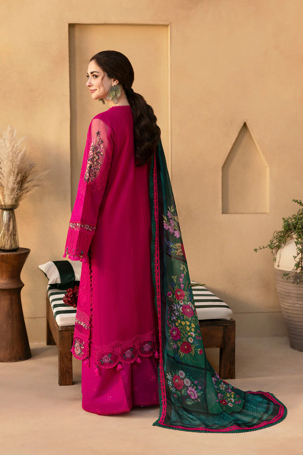 Rehan Rehar 3 Piece Embroidered Dhanak Suit - VL1151