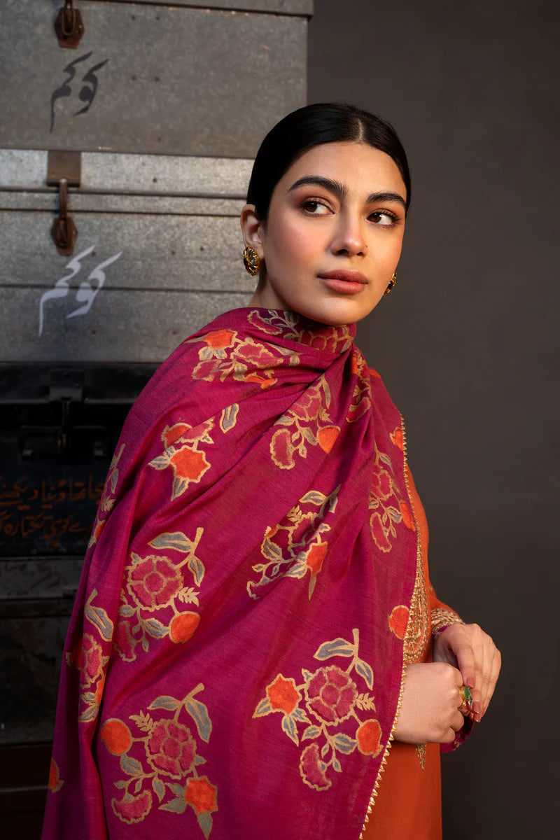 VL863 3pcs Shirt embroidered Sleeve embroidered Dhanak embroidered shawl