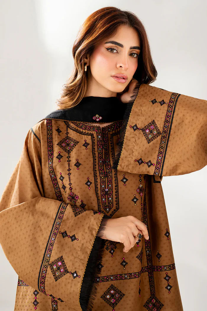 Baroque - 3PC Dhanak Embroidered Suit - VL1130