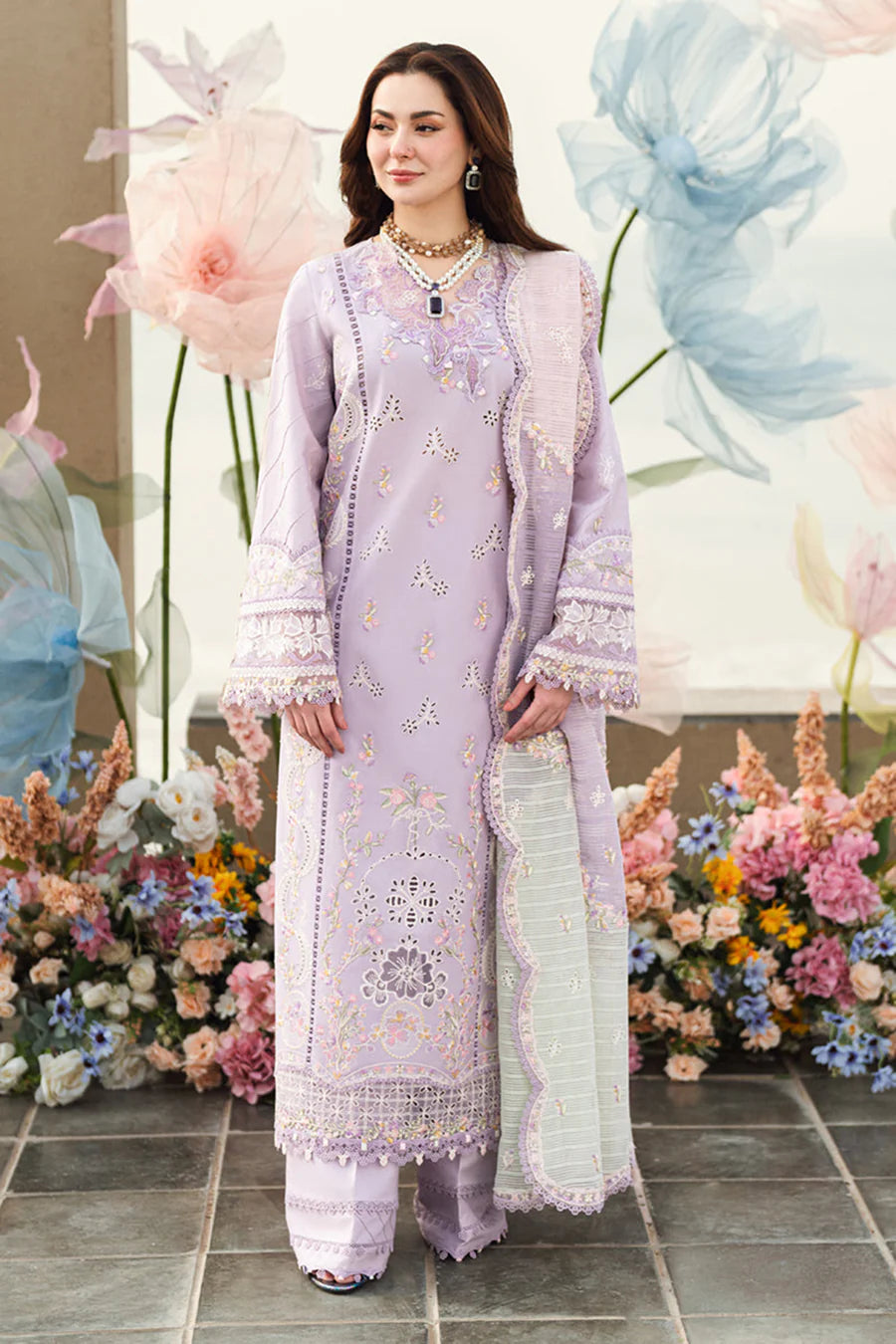 Qalamkar - Summer 3PC Lawn ChickenKari Embroidered Suit - VL1283