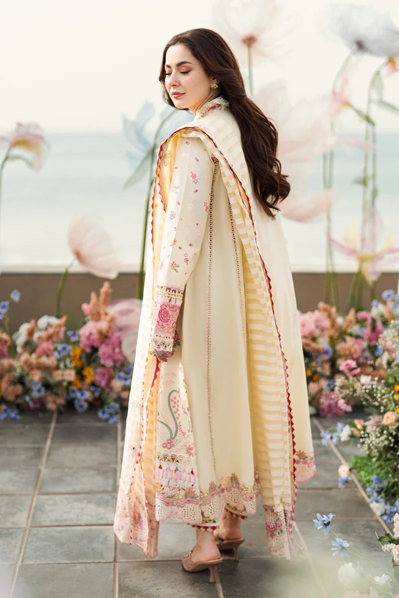 Chikenkari Qalamkar Embroidered Lawn Three Piece - VL1042
