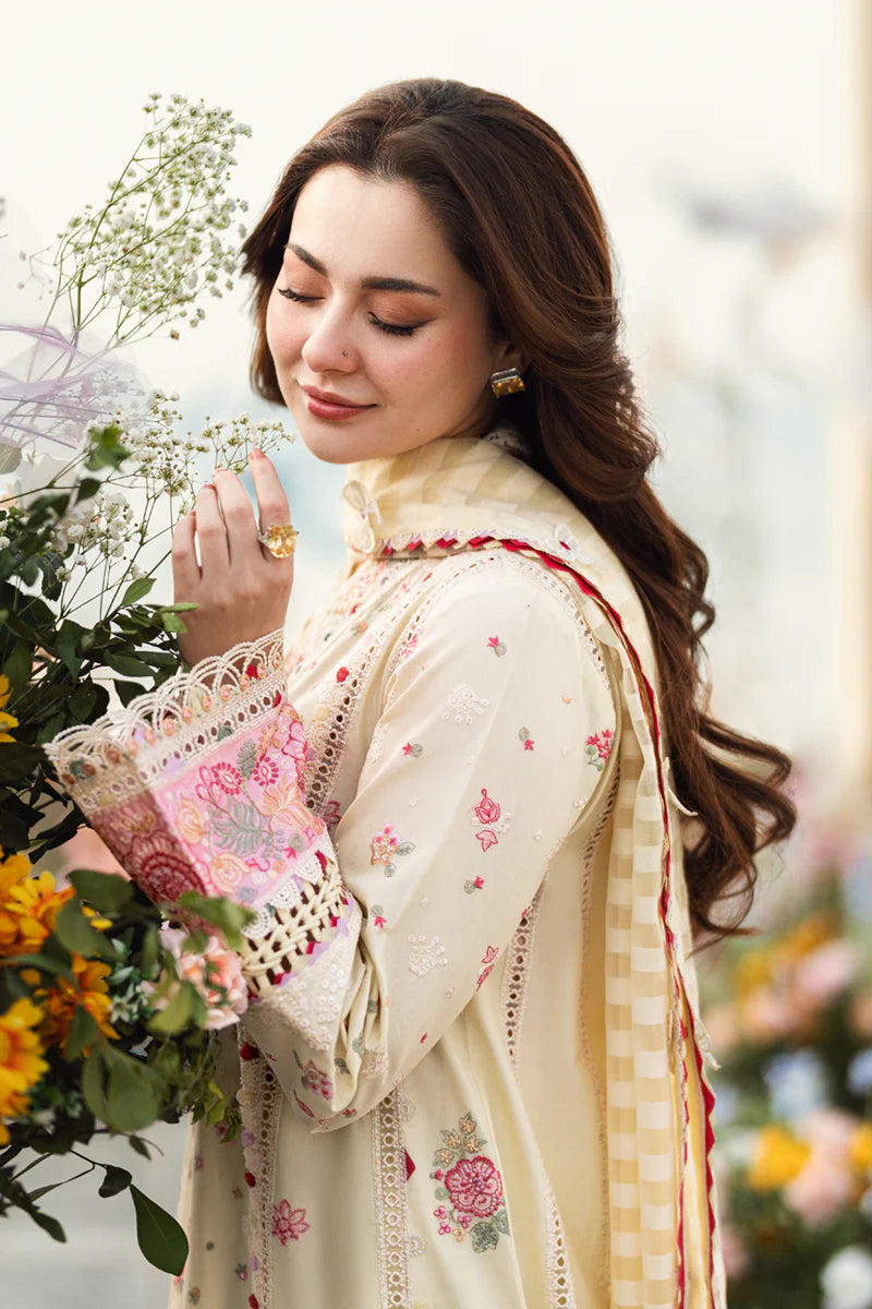 Chikenkari Qalamkar Embroidered Lawn Three Piece - VL1042