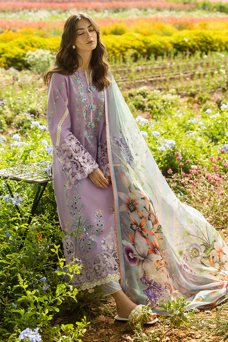 Maria B - 3PC Dhanak Chickenkari Embroidered Suit - VL1029