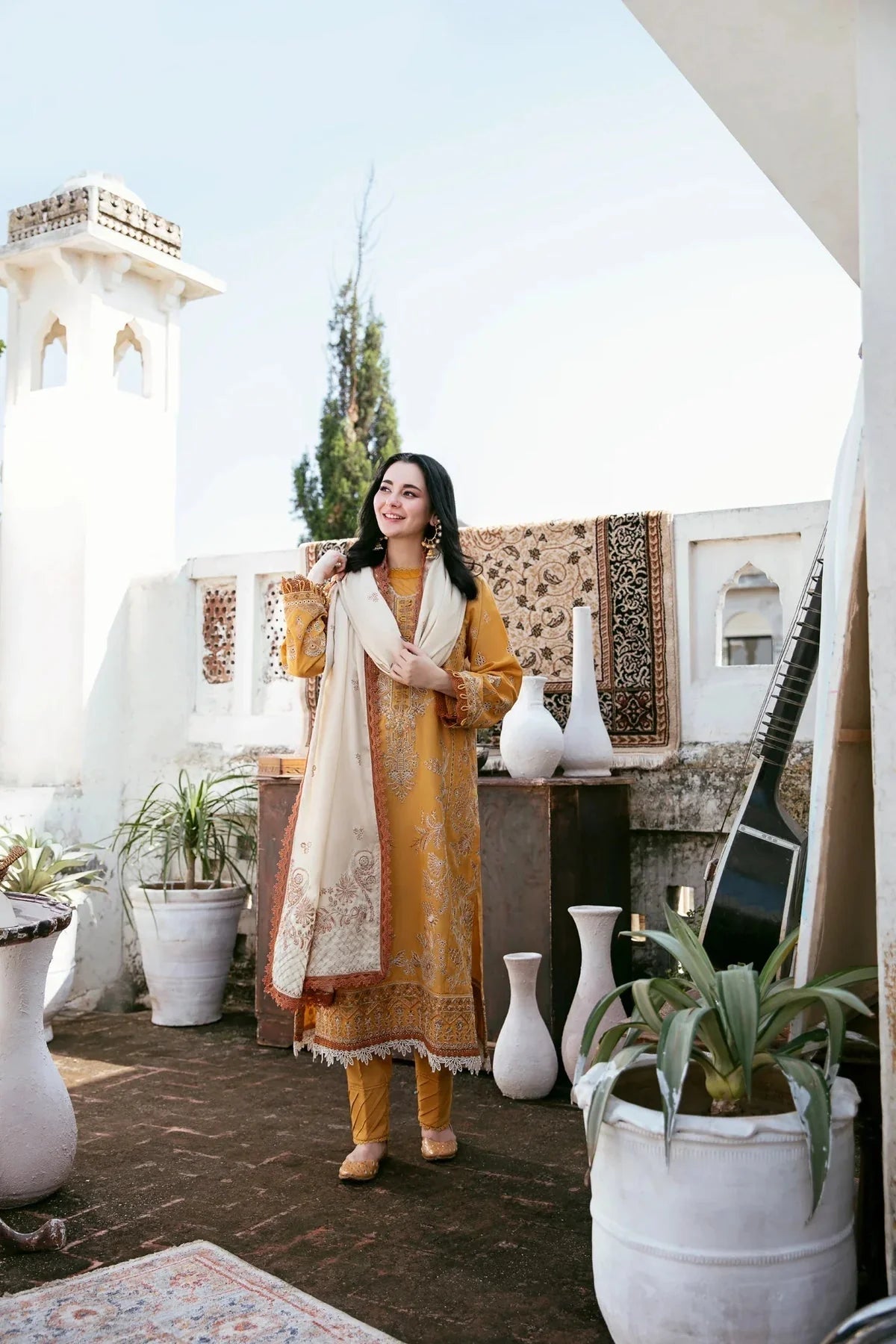 Bin Ilyas - 3PC Dhanak Embroidered Suit - VL1139