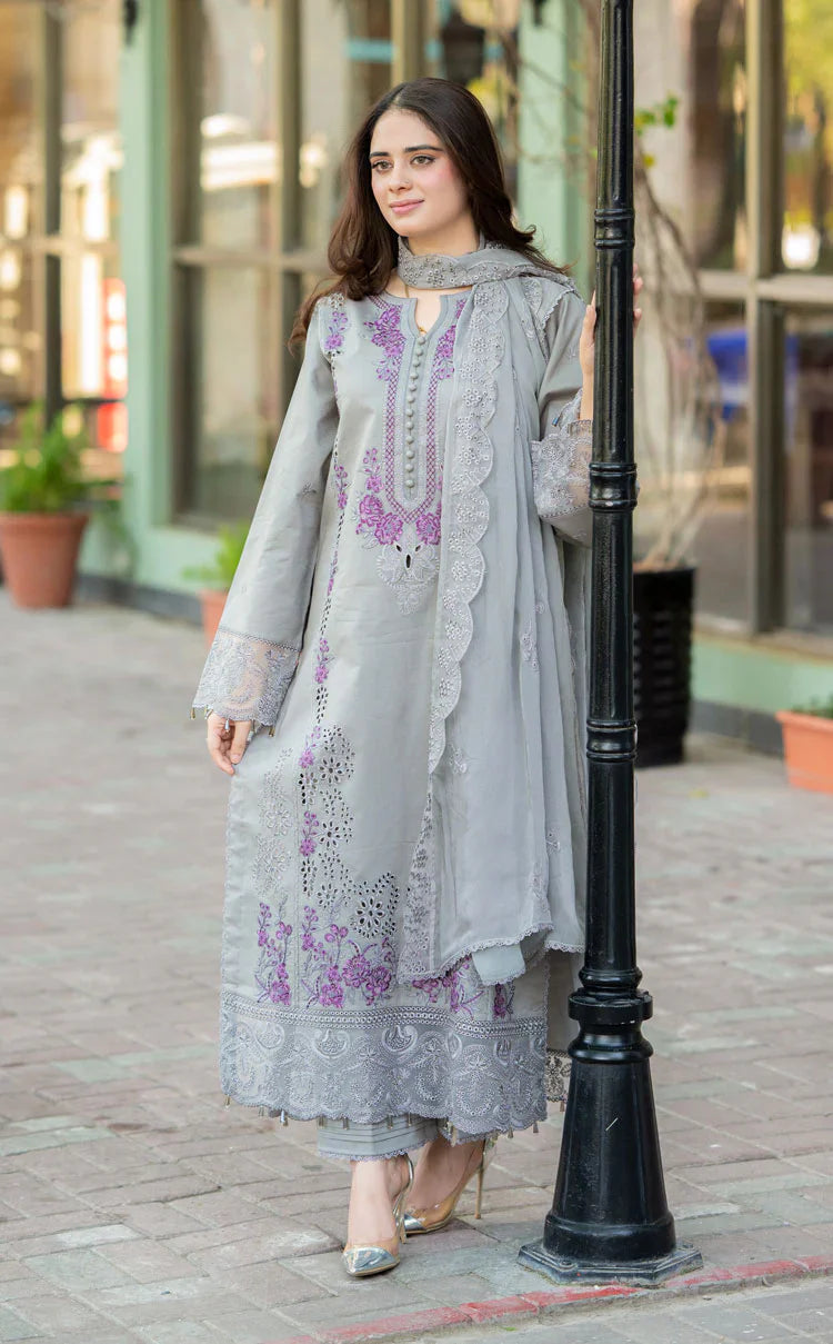 Mushq - 3PC Lawn ChickenKari Embroidered Suit - VL1022