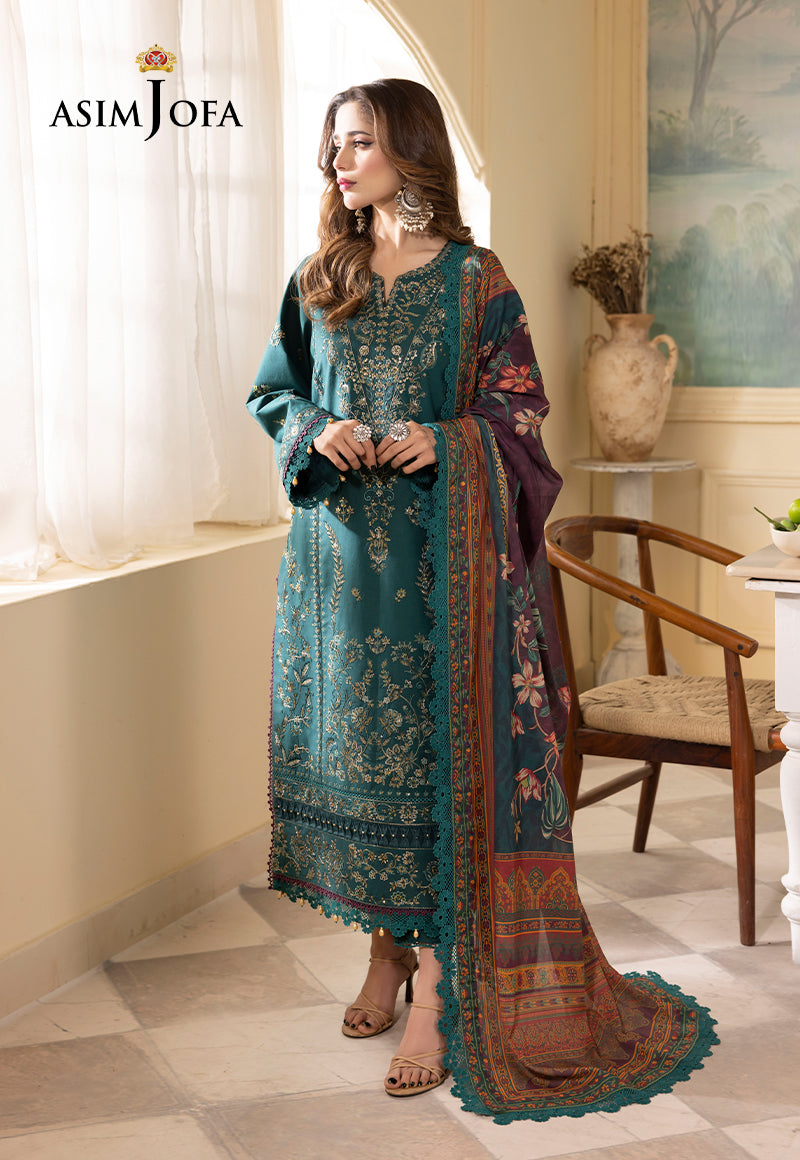Asim Jofa, unstitched 3 piece embroidered winter suit - VL1140