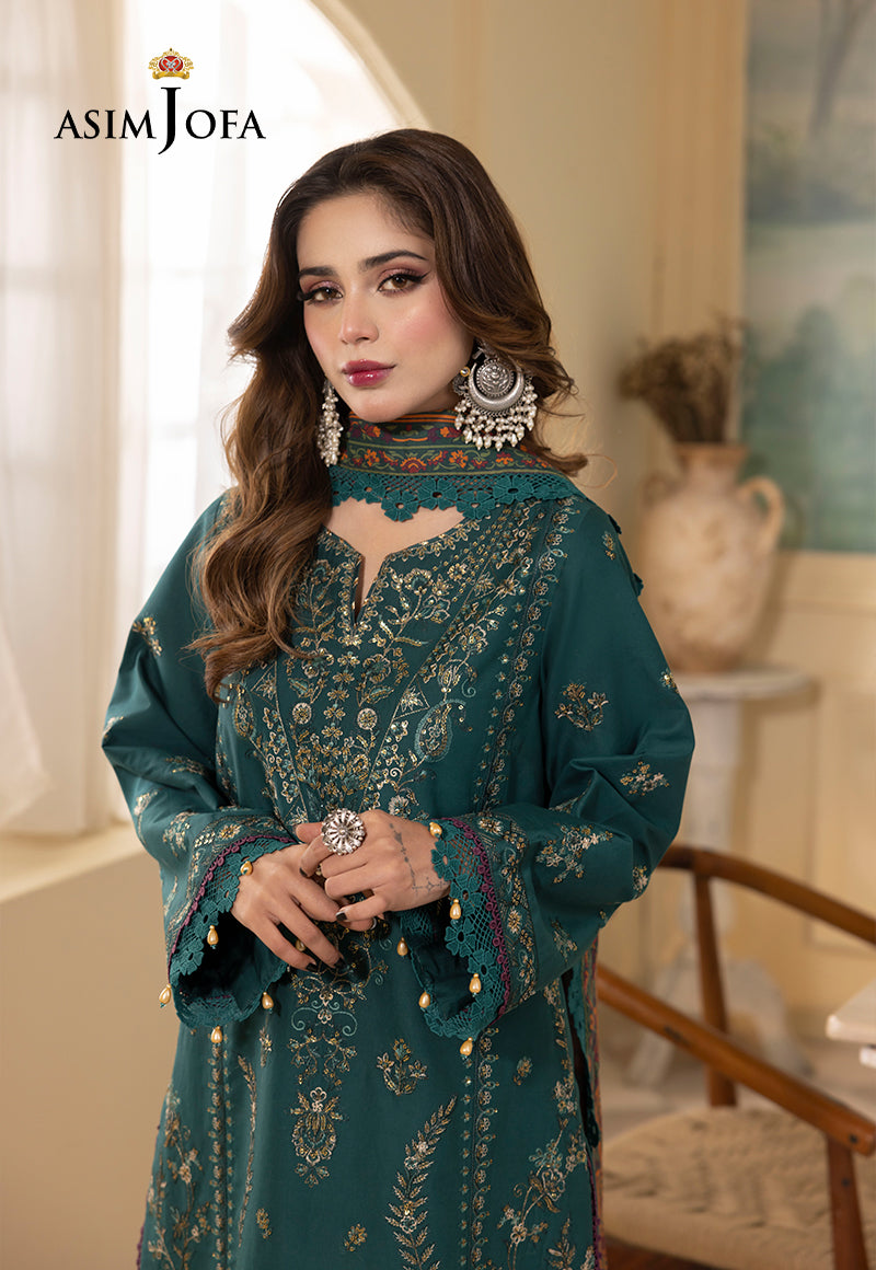Asim Jofa, unstitched 3 piece embroidered winter suit - VL1140