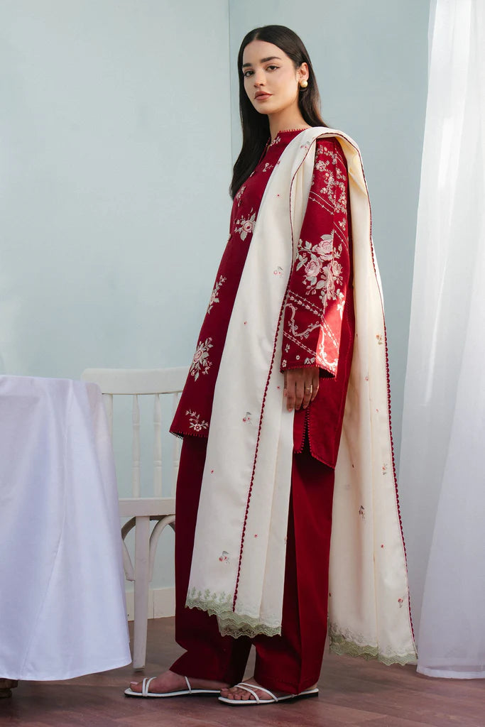 Baroque - 3PC Lawn Embroidered Suit - VL1049