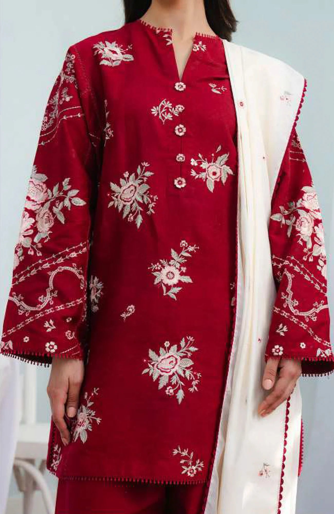 Baroque - 3PC Lawn Embroidered Suit - VL1049