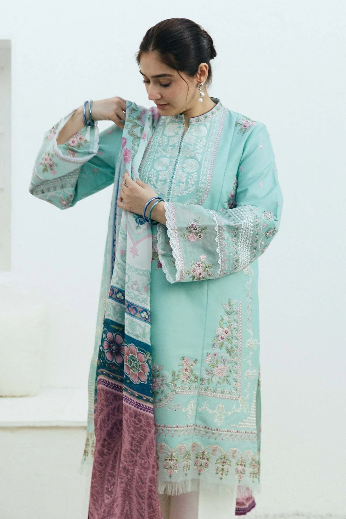 VL805 Zarashahjhan Embroidered Dhanak Three Piece COCO