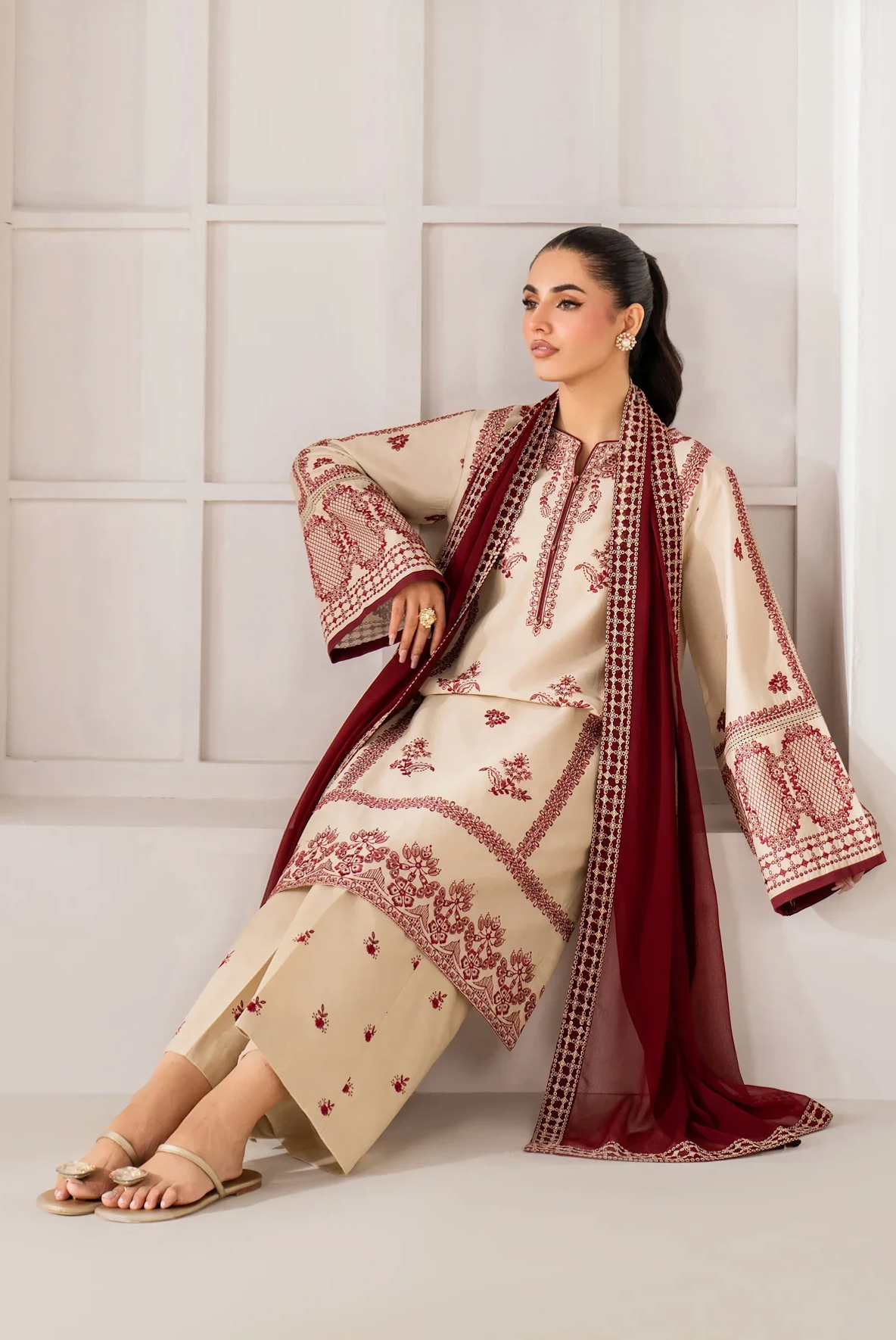 Baroque - Summer-3PC Lawn Embroidered Suit - VL1457