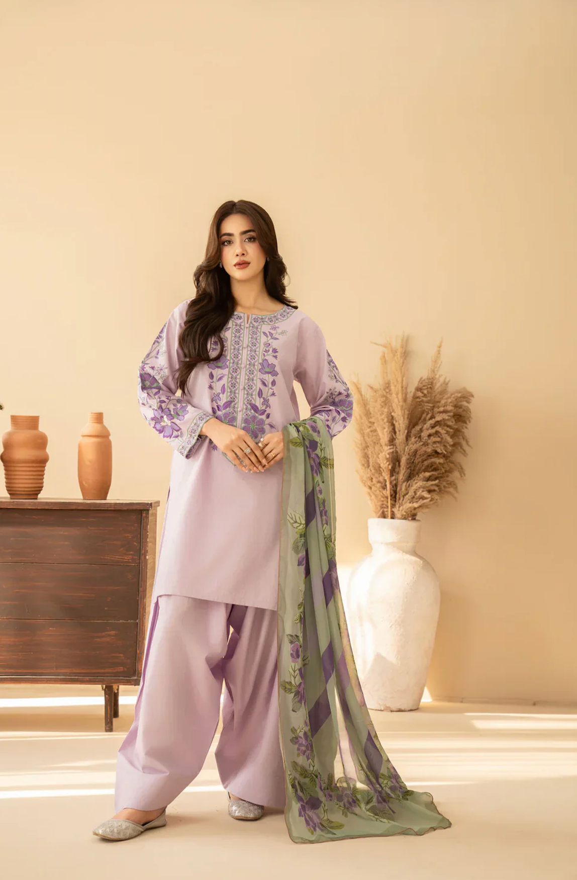 Baroque - Summer-3PC Lawn Embroidered Suit - VL1466