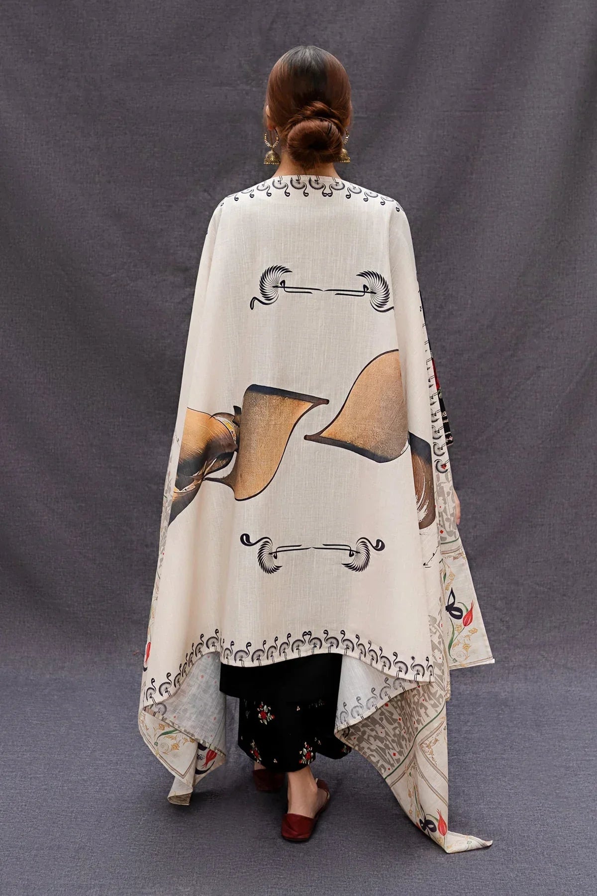 DHANAK 3PC EMBROIDERED SHIRT WITH DIGITAL PRINTED WOOL SHAWL- VL1127