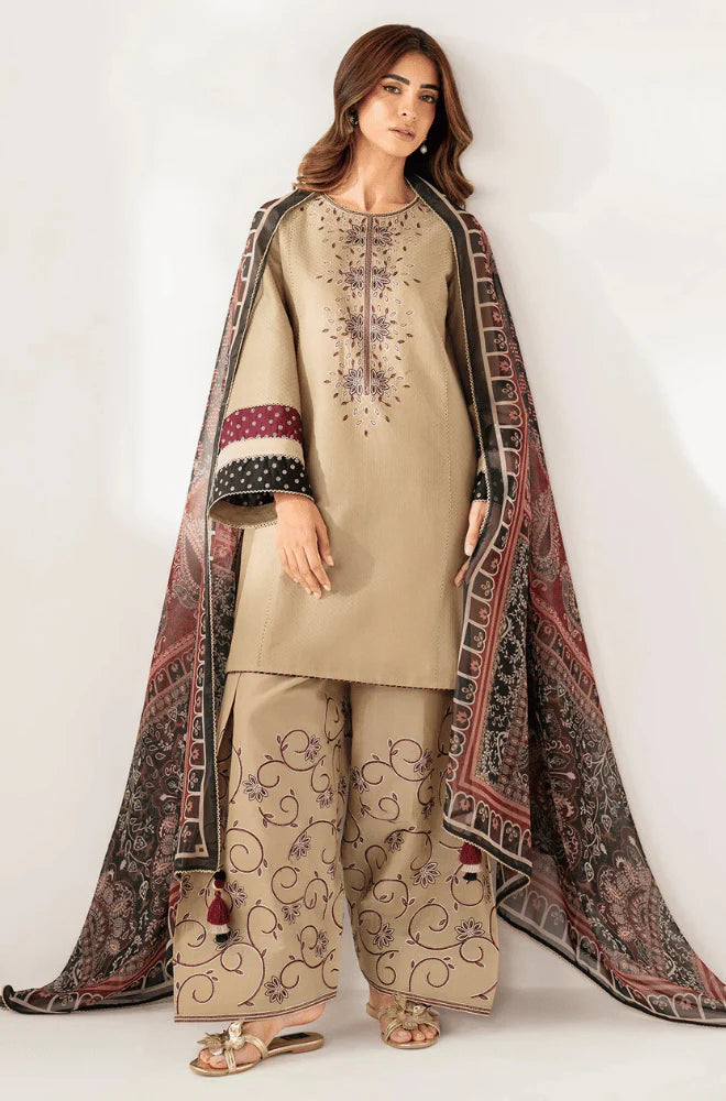 Jazmin - Winter 3PC Dhanak Embroidered Suit - VL1236