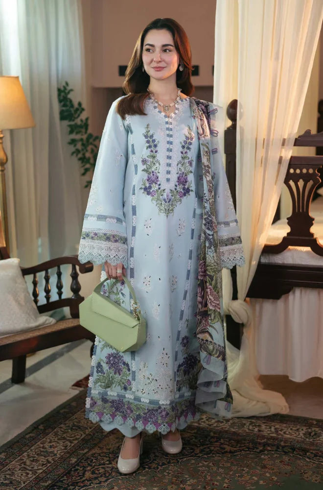 Qalamkar - 3PC Lawn ChickenKari Embroidered Suit - VL936