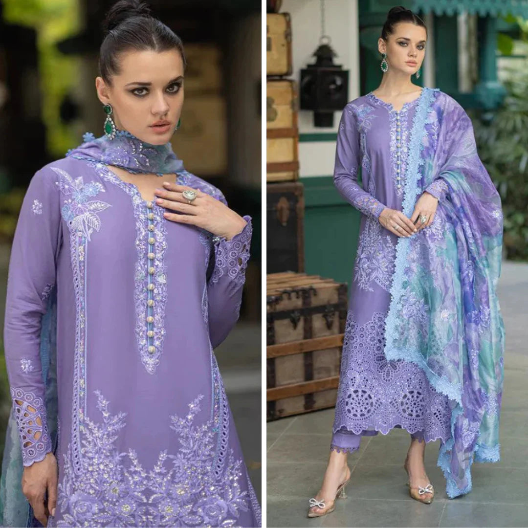 Mushaq - 3PC Chickan Kari Embroidered Lawn Suit. VL908