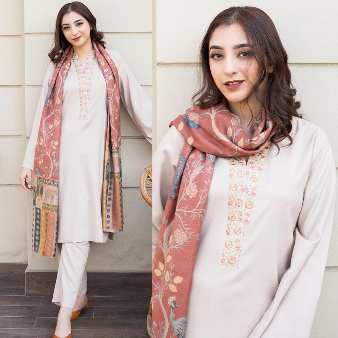 Asling - Winter 3PC Dhanak Embroidered Suit - VL1107