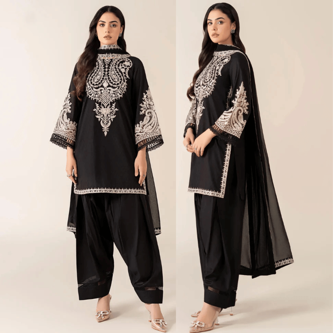 Maria B - Winter 3PC Dhanak Embroidered Suit - VL1110