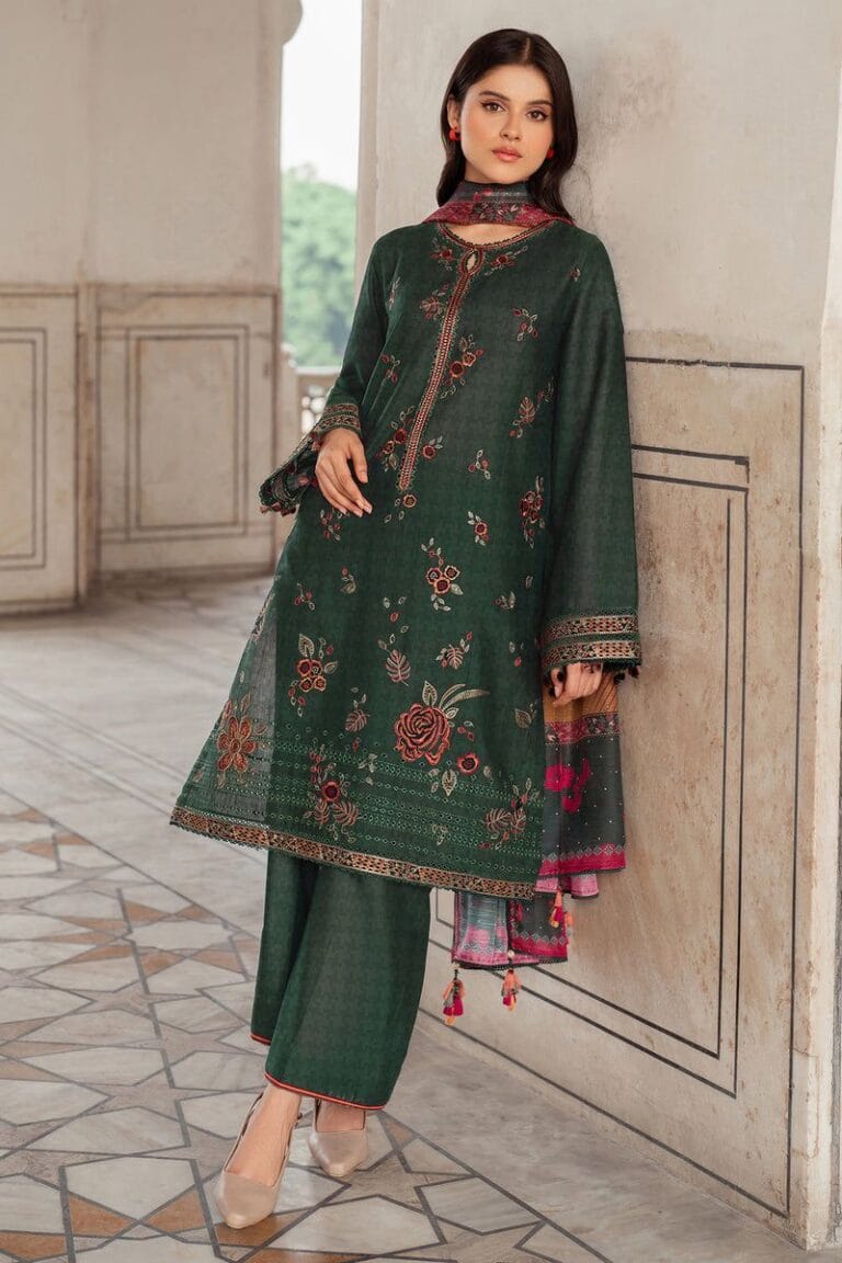 Jazmin 3pcs Unstitched Embroidered Dhanak Suite- VL1121