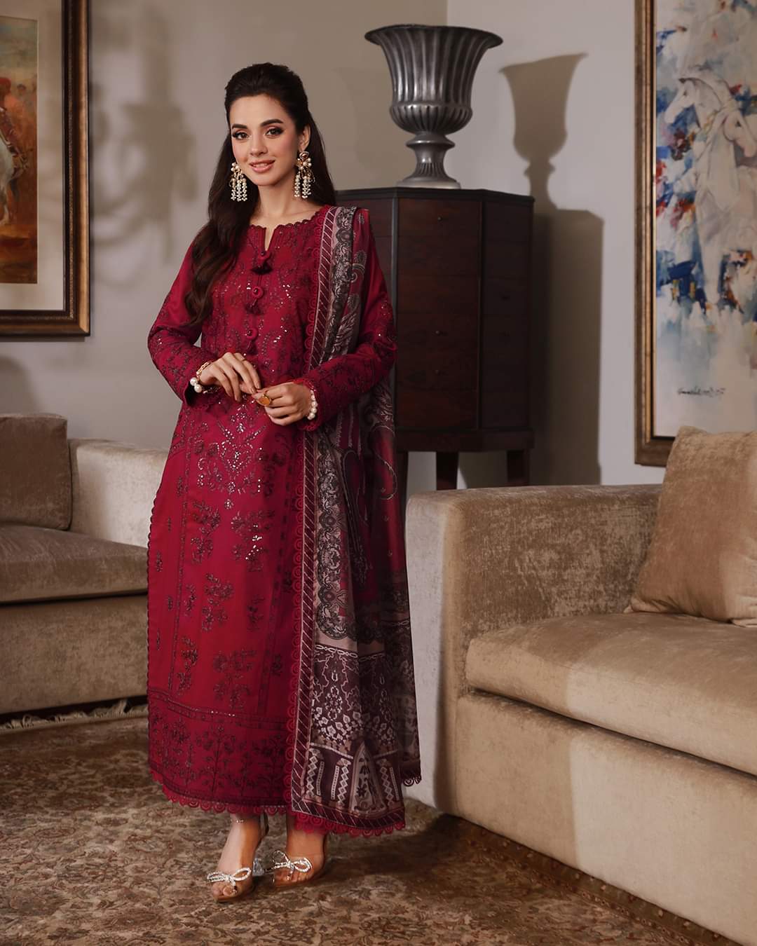 Asim Jofa, unstitched 3 piece embroidered Lawn summer suit VL753