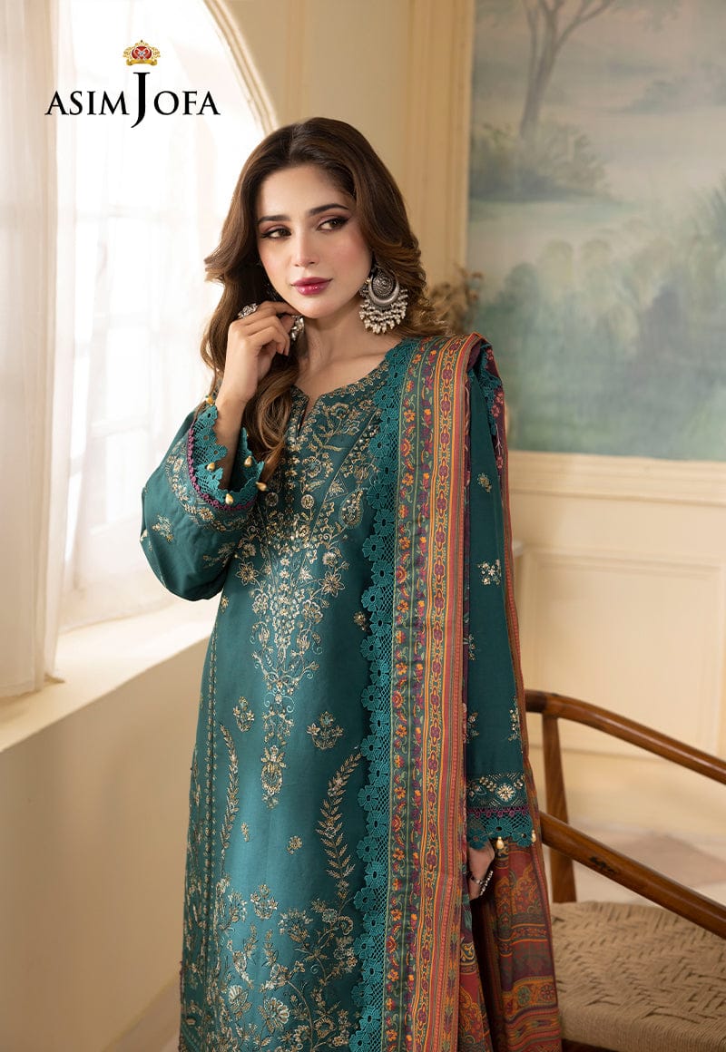 Asim Jofa, unstitched 3 piece embroidered winter suit - VL1140