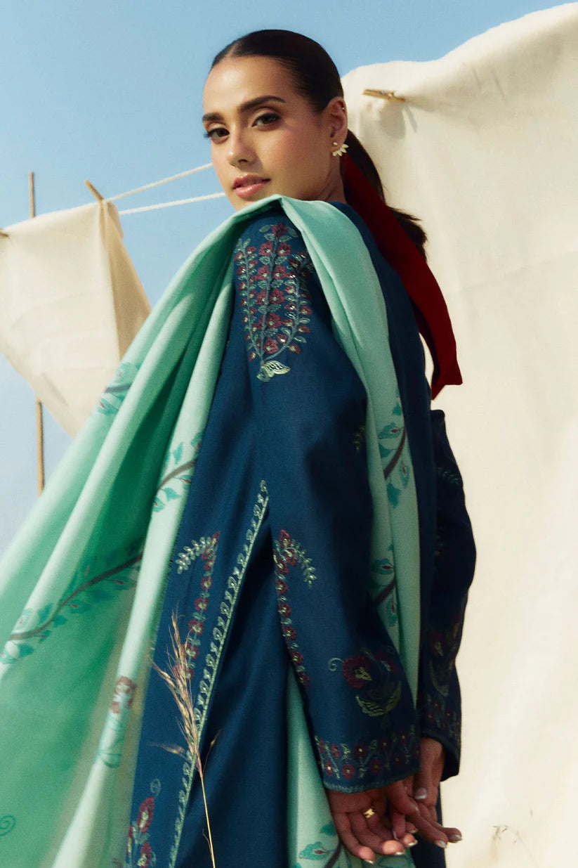 VL866 Dhanak Fabric Zara Shajahan with Wool Shawl Digital Printed