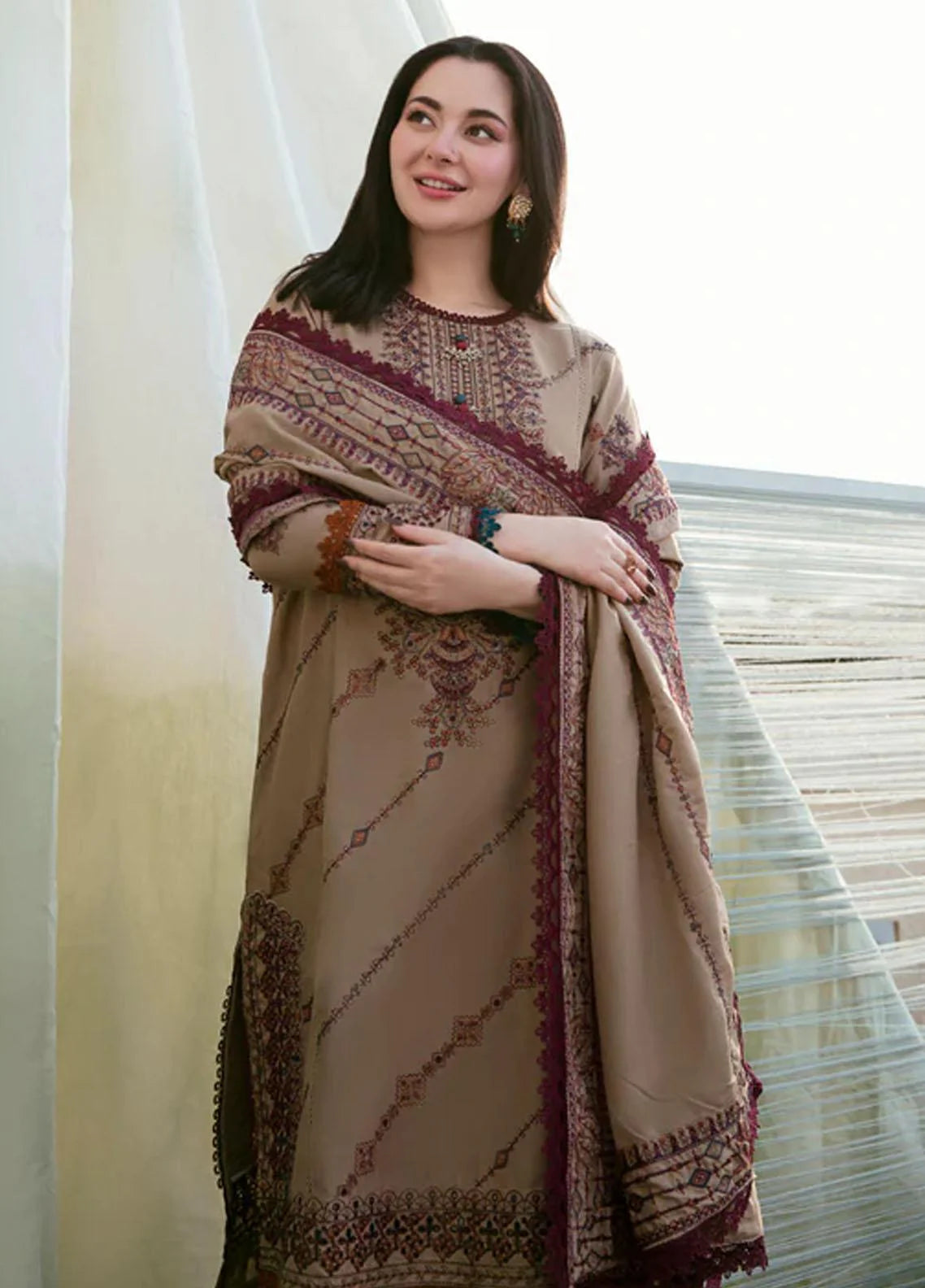 Florent - Winter 3PC Dhanak Embroidered Suit - VL1156