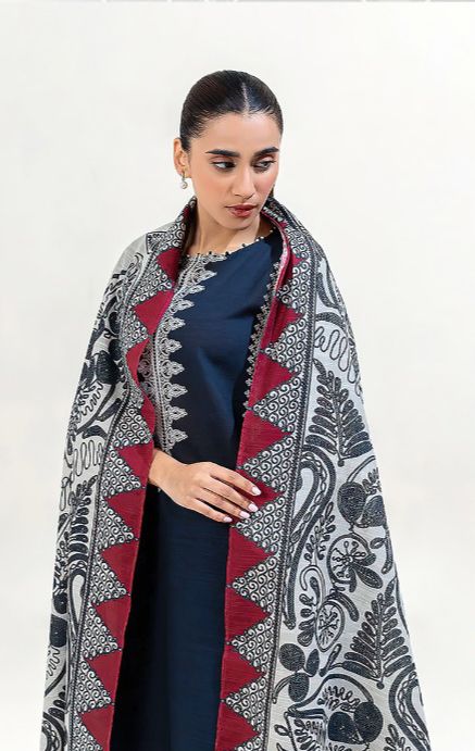 Urge Embroidered Dhanak Three Piece - VL1118